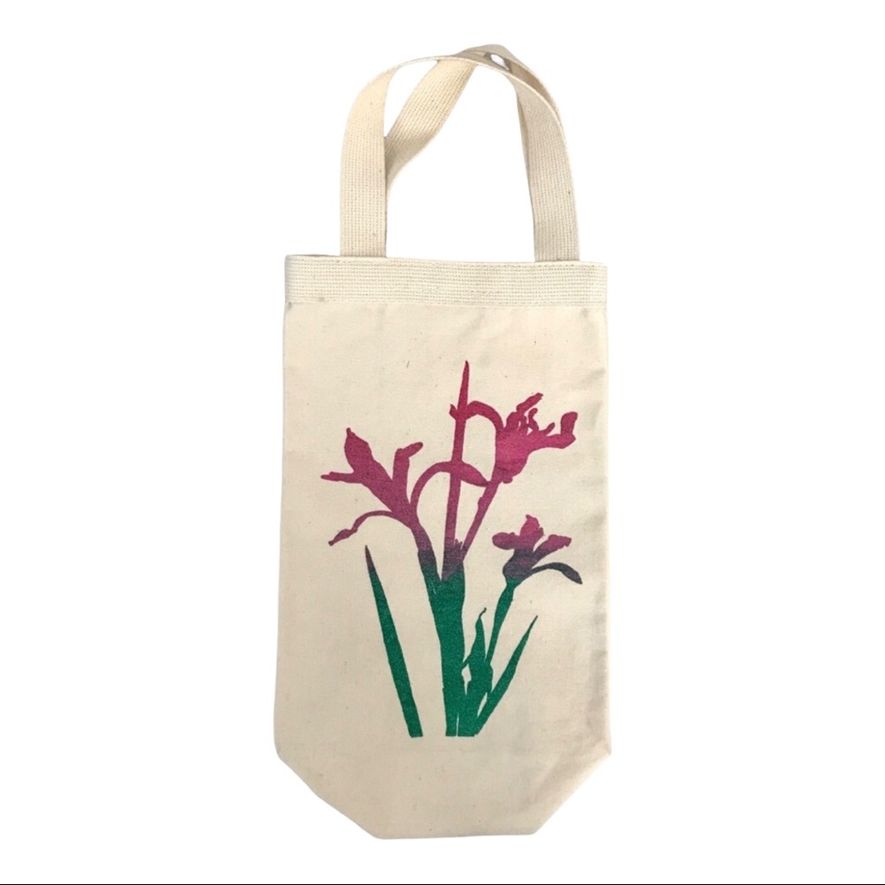 Lily Flower Canvas Tote & Gift Bag Pink & Greeg